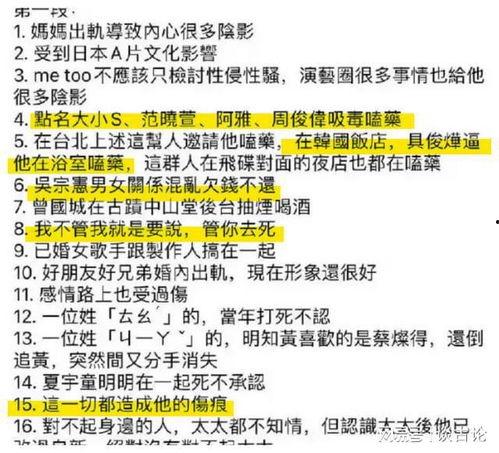 最新黑料爆料事件汇总表,揭秘娱乐圈风云变幻